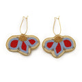 Abigail Clarke Blue & Red Floral Earrings