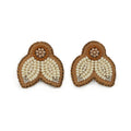 Jaime Lepine White Drop Petal Studs