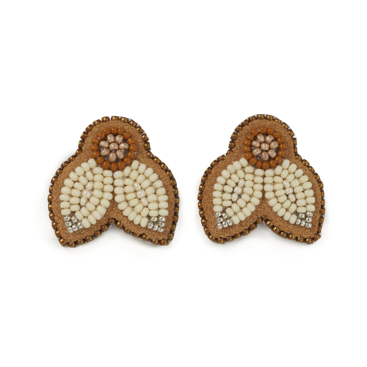Jaime Lepine White Drop Petal Studs
