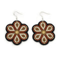 Jaime Lepine Red Flower Earrings
