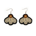 Jaime Lepine White & Black Drop Petal Earrings